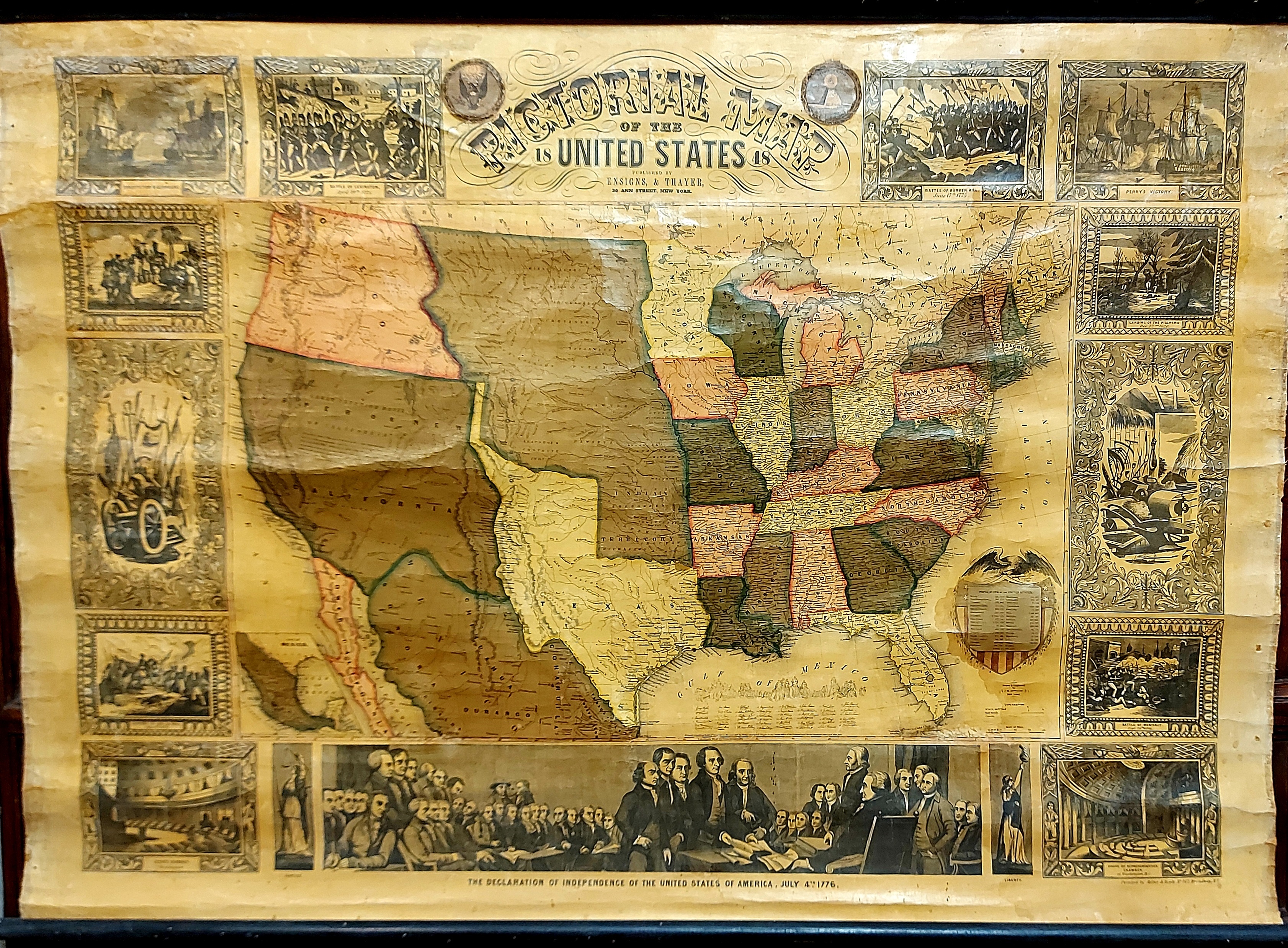 Pictorial Map of the United States published by Ensigns & Thayer